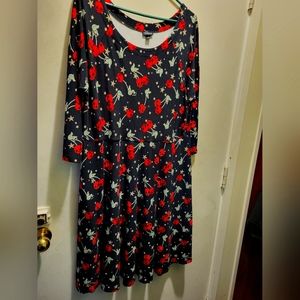 Torrid Raglan Babydoll Dress- Cherry Skull Print